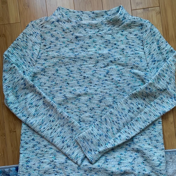 Loft Blue shimmer mock neck top - Picture 2 of 2